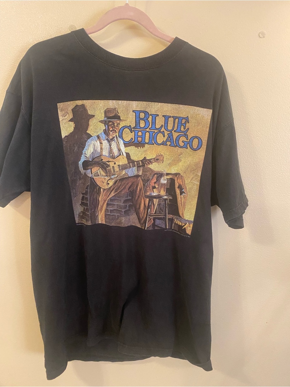 Vintage 1994 Blue Chicago Graphic Tee - Black